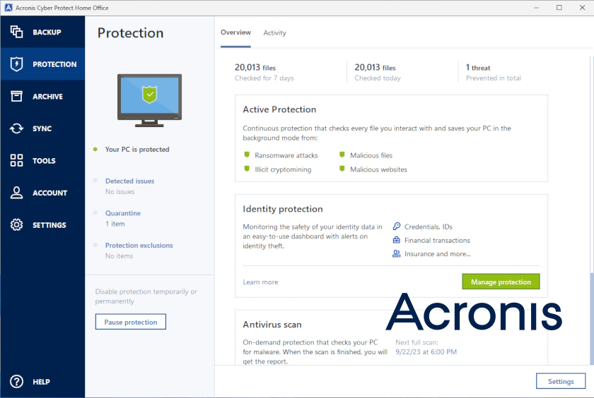 Acronis Cyber Protect Home Office