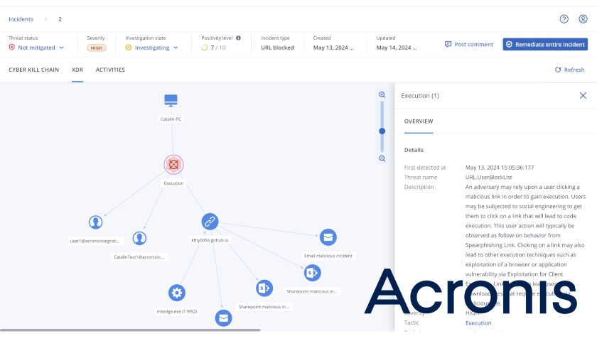 Acronis přidává nové řešení Extended Detection and Response (XDR)